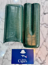 Mantis - NeoCase Croc Cigar Case for 2 Cigars - Forest Green