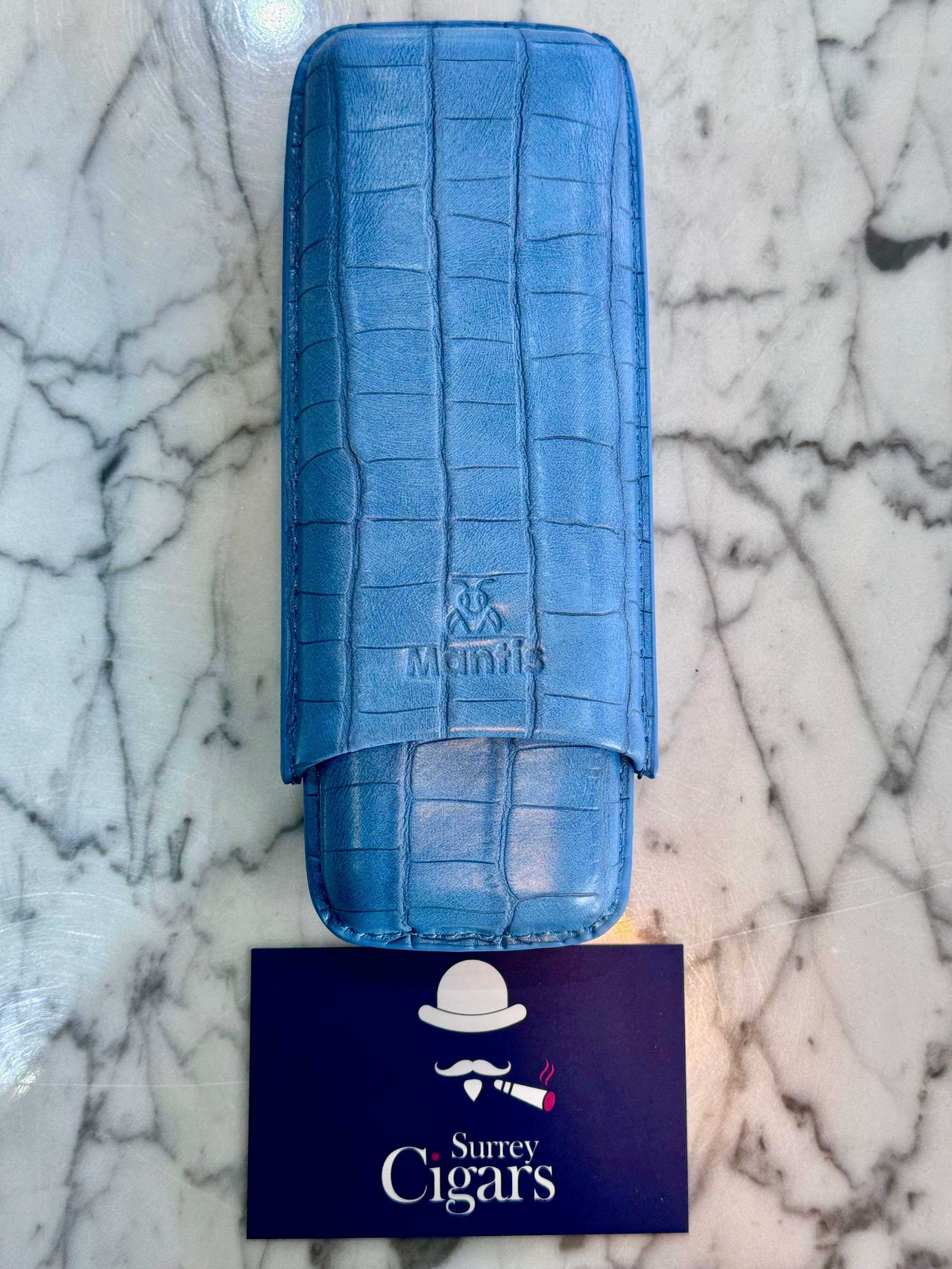 Mantis - NeoCase Croc Cigar Case for 2 Cigars - Navy Blue
