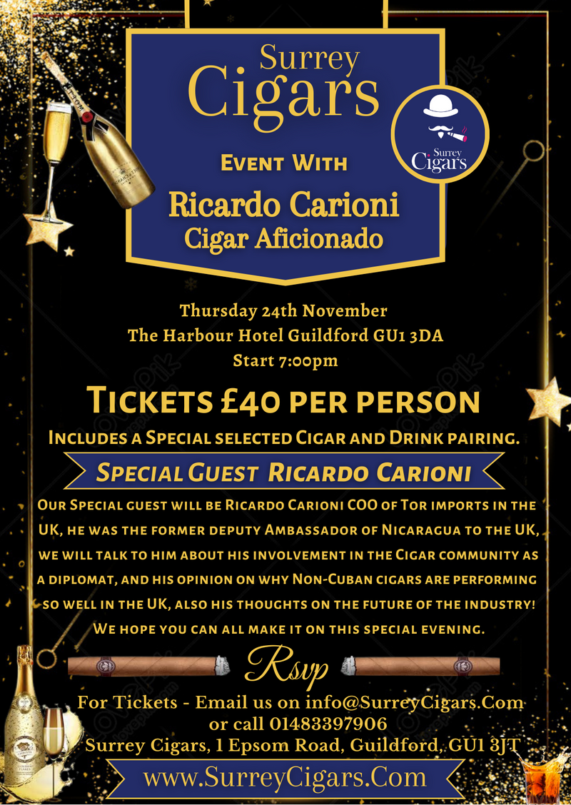 SOLD OUT / Thursday 24th November 2022- Surrey Cigars Event with Ricardo Carioni Cigar Aficionado